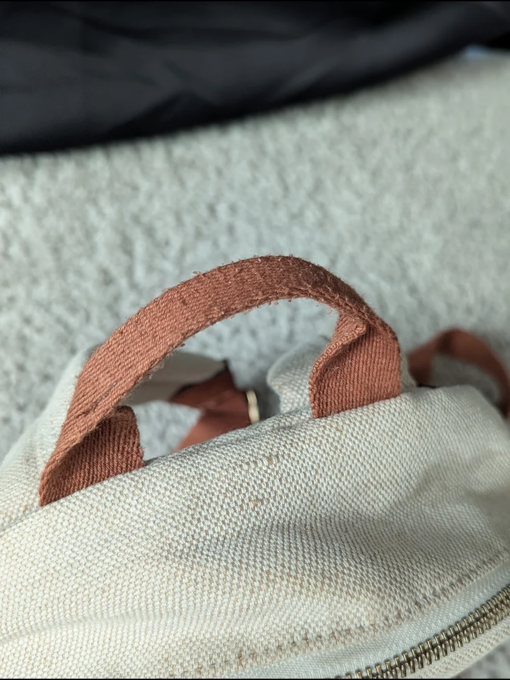 Chloé Kids Canvas & Brown Faux Leather Mini Backpack Cream/Tan